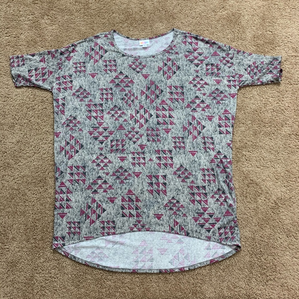 LuLa Roe Slouchy Printed Short Sleeve